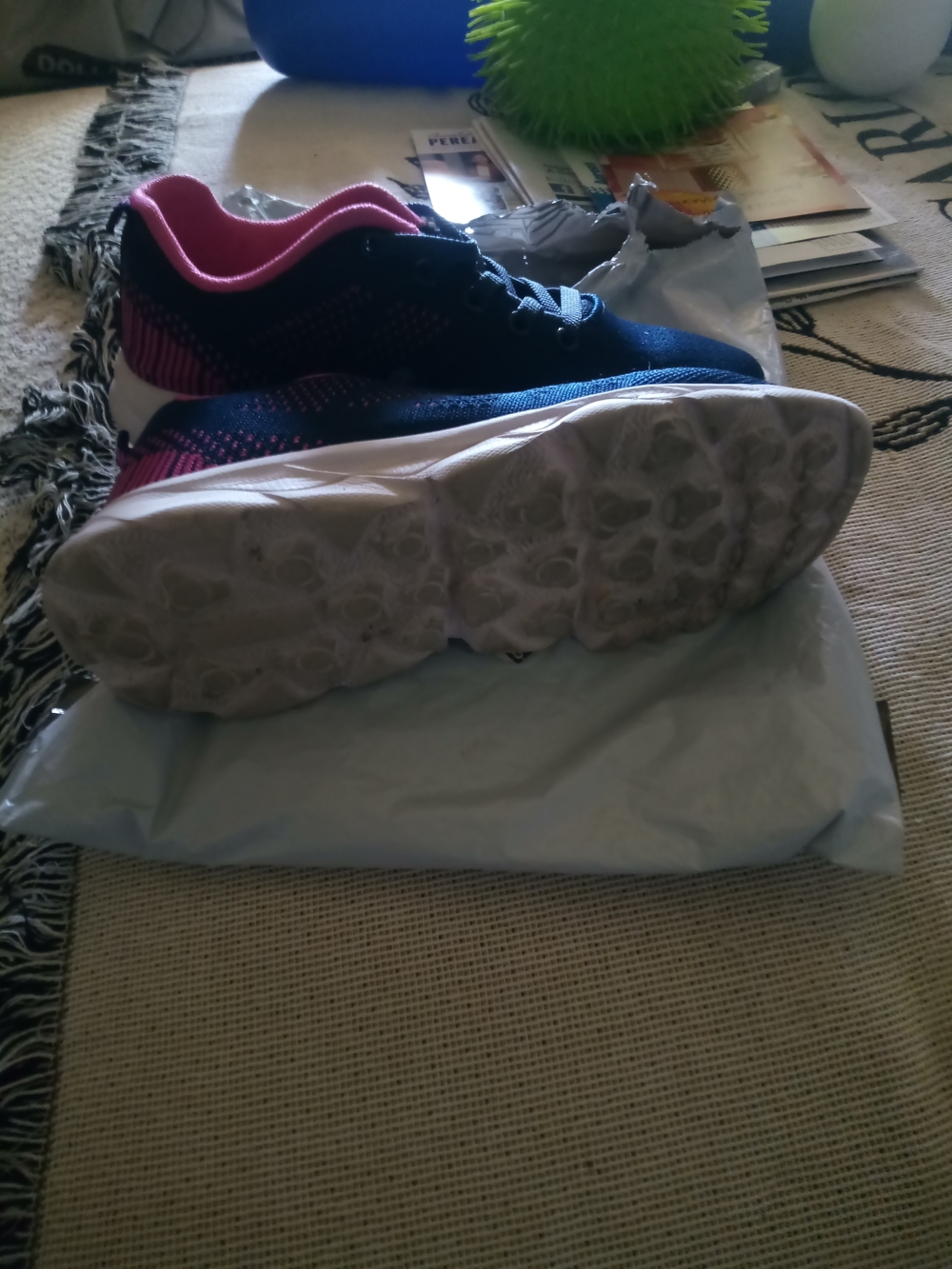 Women's Navy and Pink Athletic Sneakers - Lightweight Comfort